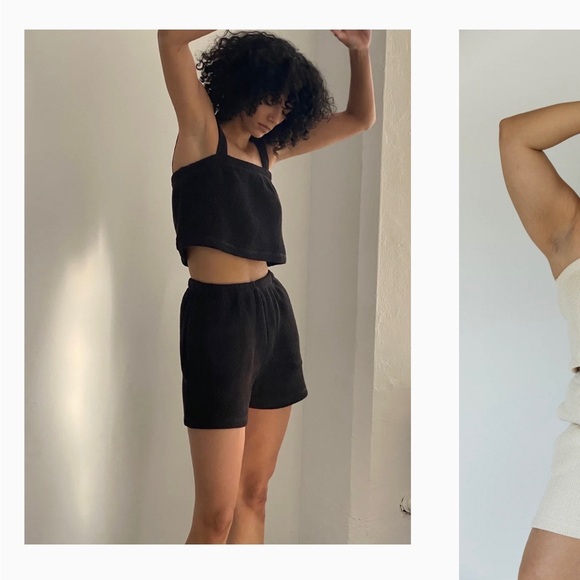 Na Nin Chloe Knit Ribbed Shorts Faded Black Sz Medium NWT - Picture 3 of 10